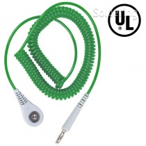 Špirálový uzemňovací kábel Jewel®, 4mm / banánik, 1,8m, zelený, 60266