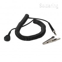 Špirálový uzemňovací kábel SCS, 4mm / banánik, 1,5m, čierny, 2210