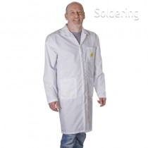 ESD laboratórny plášť, biely, veľkosť S, 72151