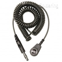 Špirálový uzemňovací kábel, 10mm / banánik, 3,0m, čierny, bez rezistora, 230305