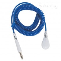 Špirálový uzemňovací kábel Jewel®, 4mm / banánik, 1,8m, modrý, 60260