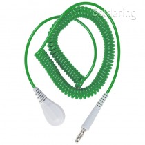 Špirálový uzemňovací kábel Jewel®, 10mm / banánik, 1,8m, zelený, 60267