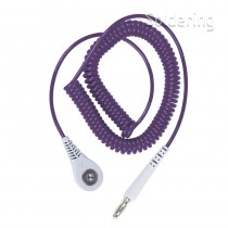 Špirálový uzemňovací kábel Jewel®, 4mm / banánik, 1,8m, fialový, 60268