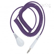 Špirálový uzemňovací kábel Jewel®, 10mm / banánik, 1,8m, fialový, 60269