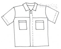 ESD košeľa s krátkym rukávom, dámska, modrá, s logom