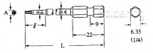 Bit torx V-17T (2x15l)-T-5-(6.25)-50