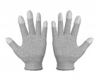 OEM PR - ESD pracovné rukavice StaticTec, z nylonu s uhlíkom a PU končekmi prstov, šedej, veľkosť L