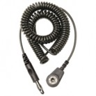 DESCO Europe - Špirálový uzemňovací kábel, 4mm / banánik, 2,0m, čierny, 230155