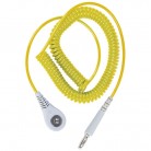 DESCO Europe - Špirálový uzemňovací kábel Jewel®, 4mm / banánik, 1,8m, žltý, 60264