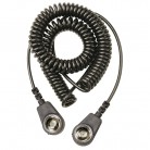 DESCO Europe - Špirálový uzemňovací kábel, 10mm / 10mm, 3,0m, čierny, 230310