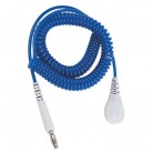 DESCO Europe - Špirálový uzemňovací kábel Jewel®, 4mm / banánik, 1,8m, modrý, 60260