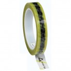 DESCO Europe - ESD lepiaca páska Wescorp ™, priehľadná s žltými pruhmi, so symbolmi, celulózová, 18mmx65,8m, 242275