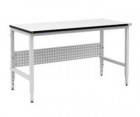 Robtools - Pracovný stôl, ergonomická doska s 1mm hranou, 1200x700mm, H-typ, manuálna