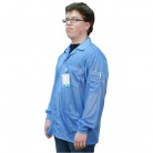 DESCO Europe - ESD košeľa s manžetami a golierom, modrá, veľkosť M, 221421