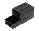 OEM PR - ESD box so zásuvkami StaticTec, stohovacie, 139x93x46mm, čierny