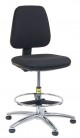 OEM PR - ESD stolička Standard StaticTec, zvýšená s kruhovou opierkou, klzáky, čierna