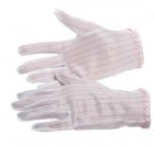  - ESD pracovné rukavice StaticTec, textilné, biele, veľkosť S, 10 párov / bal