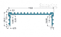 Hliníkový profil EKG1 120020 0165