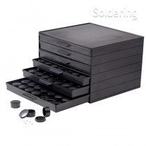 Úložná skrinka na SMD, 6 zásuviek, 252 priehradok, 258x273x187mm, 237650