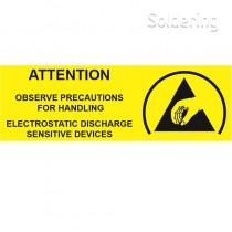 Lepiaci štítok - ESD citlivý obsah, 127x50mm, role 1000 štítkov, 242200