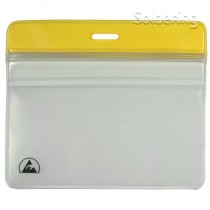 ESD visačka na menovku, bez klipu, so zipsom, 102x86mm, horizontálna, 35017