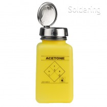 ESD dávkovacia fľaštička One-Touch durAstatic®, žltá, logo "Acetón", 180ml, 35277