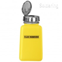ESD dávkovacia fľaštička One-Touch durAstatic®, žltá, logo "Flux Remover", 180ml, 35595