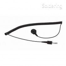 Špirálový uzemňovací kábel SCS, odľahčený, 4mm / banánik, 3,0m, čierny, 4611