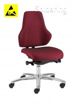 ESD pracovná stolička LEAN, AS2, ESD5, A-LE1112AS červená