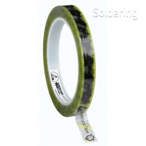 ESD lepiaca páska Wescorp ™, priehľadná s žltými pruhmi, so symbolmi, celulózová, 12mmx65,8m, 242274