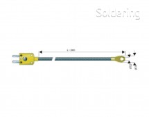 Snímač pre priskrutkovanie B & B Thermotechnik, typ K (NiCrNi), -50 až +400 °C, s očkom