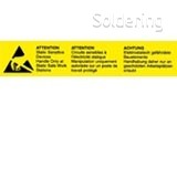 Lepiaci štítok - logo ESD, 3 jazyky, 26x138mm, role 500 štítkov, 91305