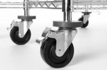 Sada 4 ESD koliesok s priemerom 100 mm, 2 s brzdou a 2 bez brzdy, pre drôtené police