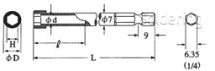 Bit nástrčný V-17B (3.5x25l)-H5-(8) -70