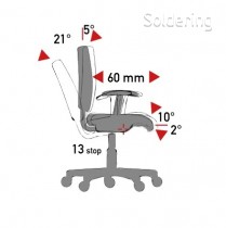 Mechanizmus TS (tension soft) - synchronizovaný sklon sedadla/operadla, posuvné sedadlo