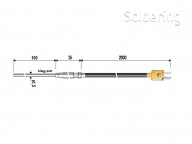 Snímač teploty B+B Thermo-technik, typ K (NiCrNi) B & B, -100 až 1000 °C