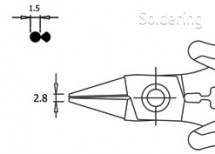 Špeciálne kliešte PN 5025 C D, guľaté s reznou špičkou, ESD