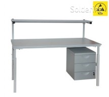 ESD pracovný stôl KULT, s policou a zásuvkami