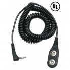 DESCO Europe - Špirálový uzemňovací kábel Jewel® MagSnap, dvojvodičový, 3,6m, čierny, 60701