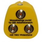 DESCO Europe - Uzemňovací box do zásuvky, európsky plug, 3 x 10mm patent, 1MΩ rezistor, 231145