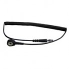 DESCO Europe - Špirálový uzemňovací kábel, 4mm / banánik, 1,8m, čierny, 60366