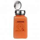  - ESD dávkovacia fľaštička One-Touch durAstatic®, oranžová, nápis "Acetone", 180ml, 35271