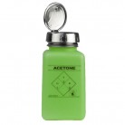  - ESD dávkovacia fľaštička One-Touch durAstatic®, zelená, nápis "Acetone", 180ml, 35274