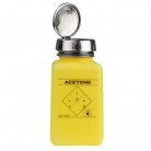 DESCO Europe - ESD dávkovacia fľaštička One-Touch durAstatic®, žltá, logo "Acetón", 180ml, 35277