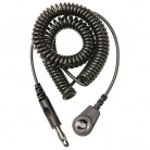 DESCO Europe - Špirálový uzemňovací kábel, 10mm / banánik, 3,0m, čierny, bez rezistora, 230305