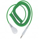 Charleswater - Špirálový uzemňovací kábel Jewel®, 10mm / banánik, 1,8m, zelený, 60267
