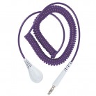 Charleswater - Špirálový uzemňovací kábel Jewel®, 10mm / banánik, 1,8m, fialový, 60269