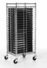 Smart Tray vozík z oceľových drôtov, vrátane 20 tácok, 510x415x40 mm