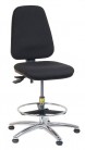 OEM PR - ESD stoličky Professional StaticTec, zvýšená s opierkou nôh, klzáky, čierna
