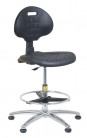 OEM PR - ESD stolička Soft PU StaticTec, zvýšená s kruhovou opierkou, klzáky, čierna